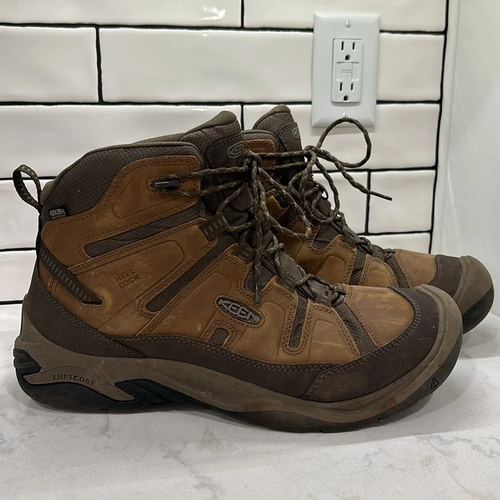 Keen Men's Circadia Mid Waterproof Hiking Boot Bison Brindle Size 14 Wide